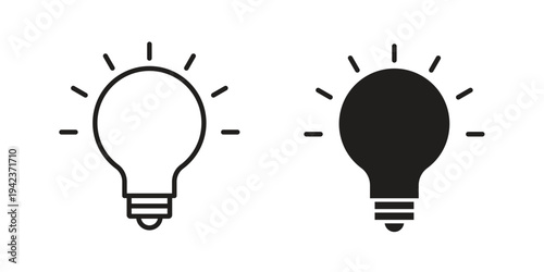 Bulb icon for web and mobile app. Vector icons