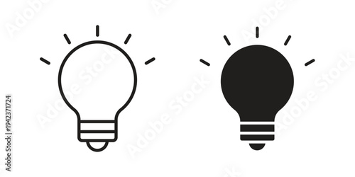 Bulb icon for web and mobile app. Vector icons