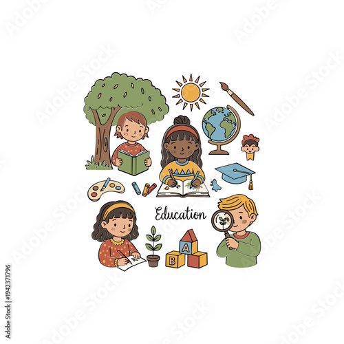 Children Learning and Education Concept.