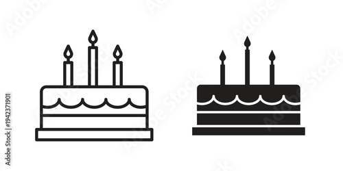 Canvas Print Cake birthday icon for web and mobile app. Vector icons