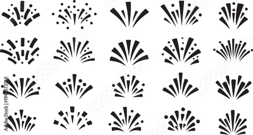 Black and white abstract shapes pattern design elements