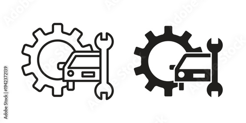 Car mechanic icon for web and mobile app. Vector icons