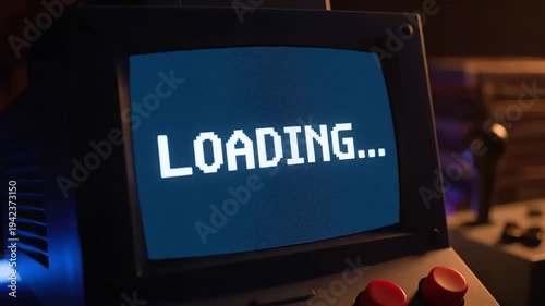 Retro 8 Bit Gaming Console Loading Screen Concept