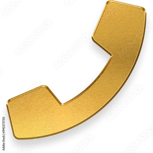Fotografía gold phone icon on transparent background