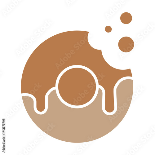 Sweet Dessert Icons Collection – Donut, Cookie, Cake, Ice Cream, Minimalist Dessert and Bakery Icon Set in Brown Flat Style