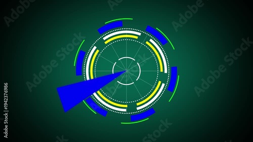 Futuristic HUD Radar Interface Circle Technology Background,