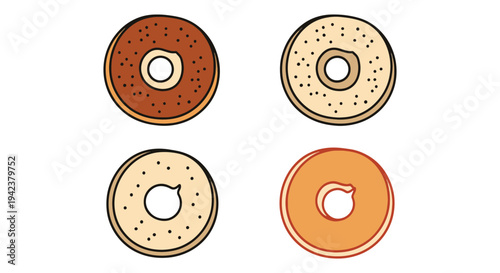 Bagel Slice Line art vector bold creative abstract illustration