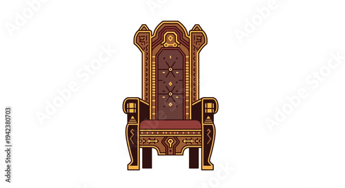 Ornate Throne Chair, Royal Seat, Medieval Furniture, King Queen Power Symbol