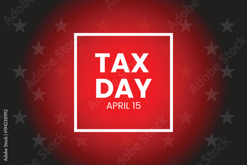 Bright red tax day illustration emphasizing deadlines and financial reporting for business and individuals.