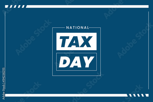 Clean blue tax day concept background with minimal frame design for corporate financial communication.