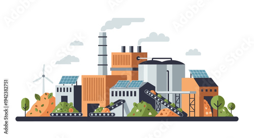 Industrial Plant with Renewable Energy Sources and Waste Processing