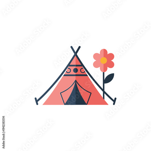 Colorful Tent with Flower Decoration.