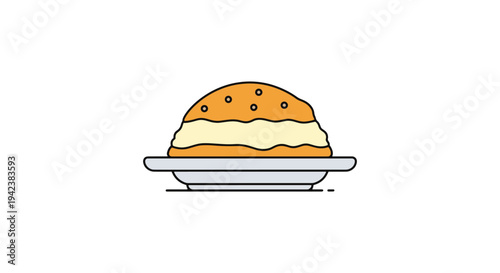 Arroz con Leche Plate Line art vivid abstract artistic vector