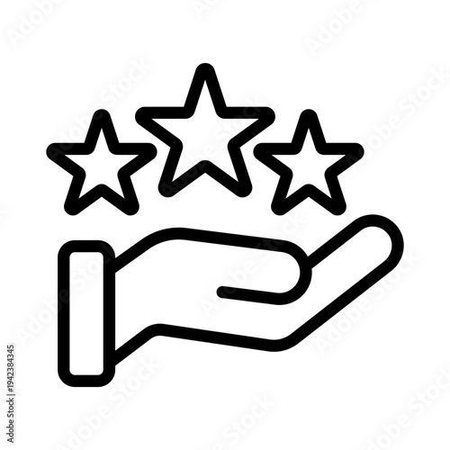 Icon of a hand holding stars representing benefits and value