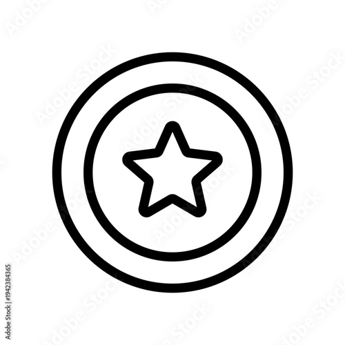 A minimalist line icon representing a bonus reward point or star coin for customer loyalty programs