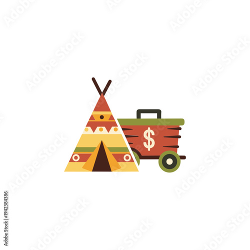 Colorful Teepee Wagon Travel Trailer.