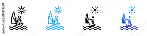 Windsurf multi - style icon design concept
