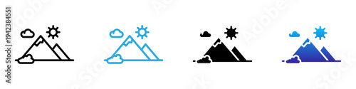 Mountain multi - style icon design concept