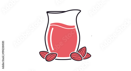 Almond Milk Line art vector creative contemporary abstract style illustration