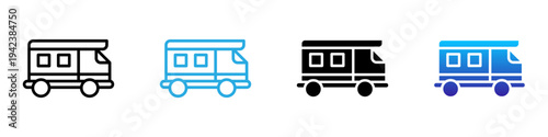 Camper multi - style icon design concept