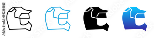 Helmets multi - style icon design concept