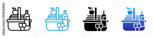 Picnic multi - style icon design concept