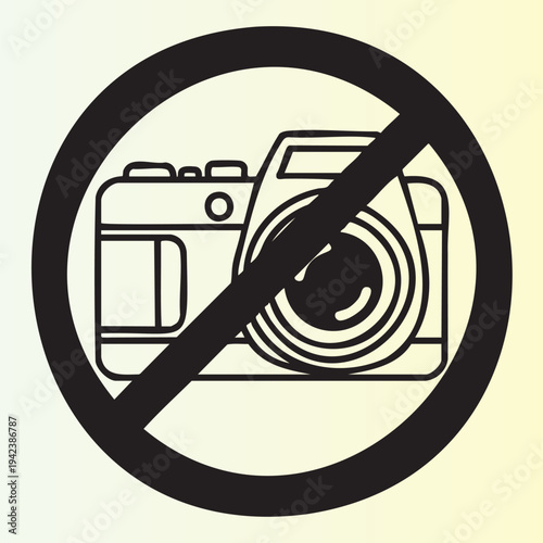 No photography allowed prohibition sign isolated illustration