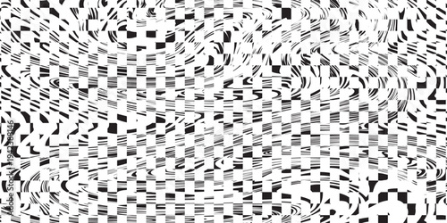 Shabby checkered grunge background. Black white pattern. Trash distressed wall texture.