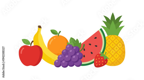 Fresh fruits collection flat design