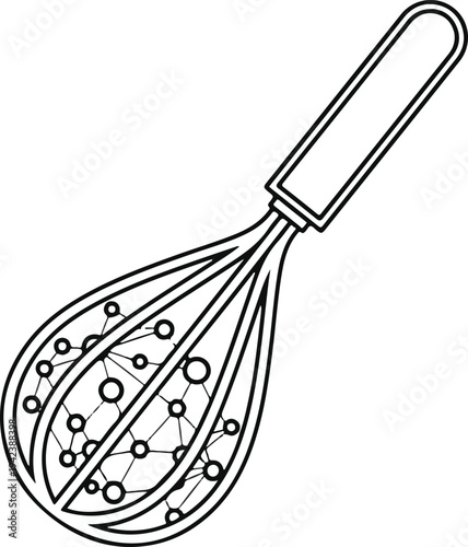 kitchen whisk isolated on white background