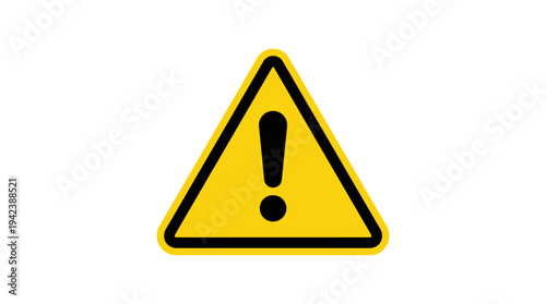 warning sign yellow exclamation point in triangle safety hazard symbol