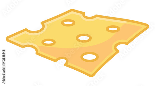 isolated swiss cheese slice icon representing yellow dairy food product