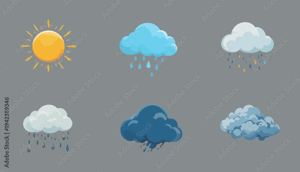 Fototapeta premium weather forecast icons