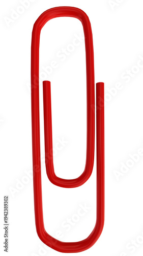 paper clip red isolated for background papers documents - 3d rendering