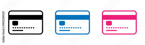 set of colorful credit card icons