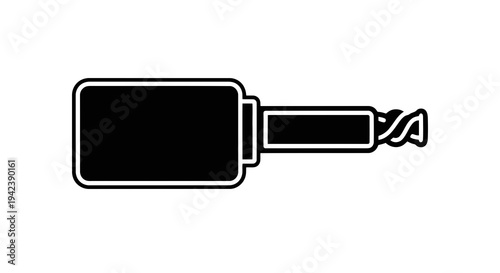 A black and white drawing of a hammer