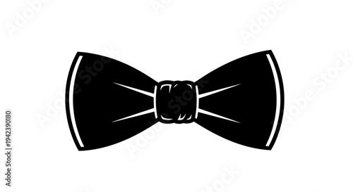 A black bow tie on a white background