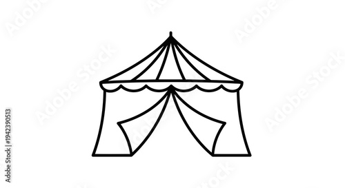 A simple line drawing of a circus tent