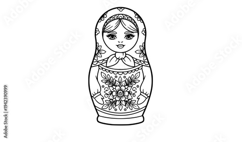 Simple Doll Silhouette Toy Icon Vector Illustration Isolated on White Background