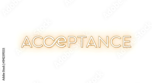 Golden acceptance text with elegant design