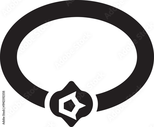 Blackandwhite starburst design element with circular frame and leaflike motif