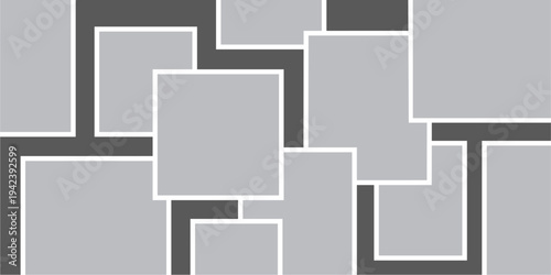 Pictures or photos frame collage, page grid layout abstract photo frames and digital photo wall template