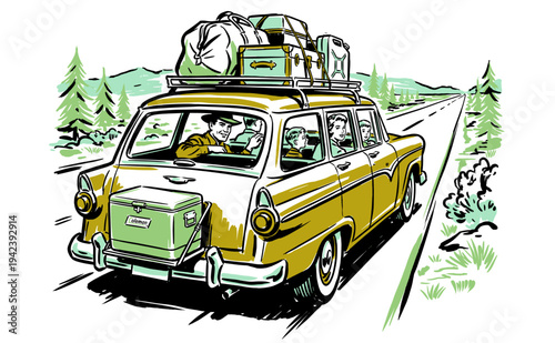 family trip illustration