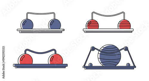 Balance Ball Line art vector bold abstract gradient color illustration
