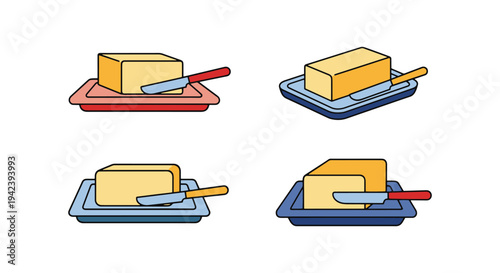 Butter Platter Line art vector abstract color concept