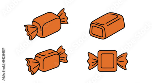 Caramel Candy Line art vector soft abstract color design