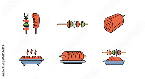 Carne Asada Line art vector creative modern abstract illustration