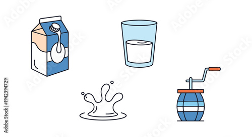 Buttermilk Line art vector dynamic colorful abstract illustration