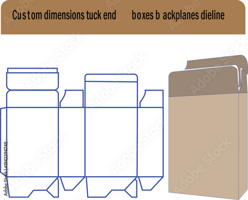 Custom Dimensions Tuck End Box Dyeline with Backplane Header for Hanging Retail Packaging