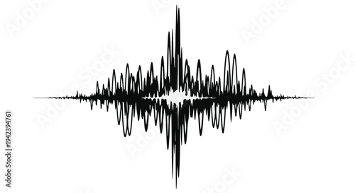 Abstract sound wave graphic, representing audio, vibration, or data.